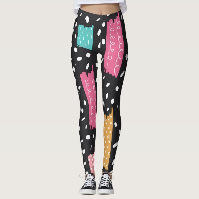 Legging Grunge Washi Tape Abstrato (Frente)