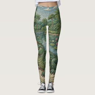 Legging Guardião das Zonas Húmidas: Crocodilo Bordado