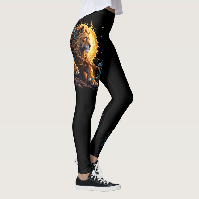 Legging Guardião do Limiar Solar – Leão do Equilíbrio (Direita)