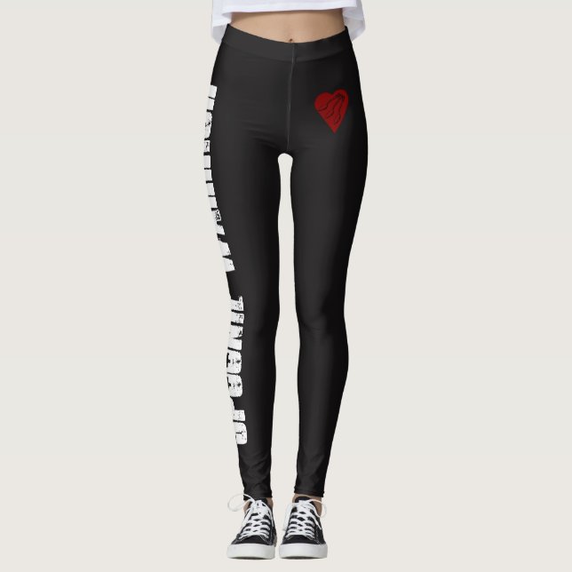 Legging Guerreiro de Spoonie com coração e colheres (Frente)