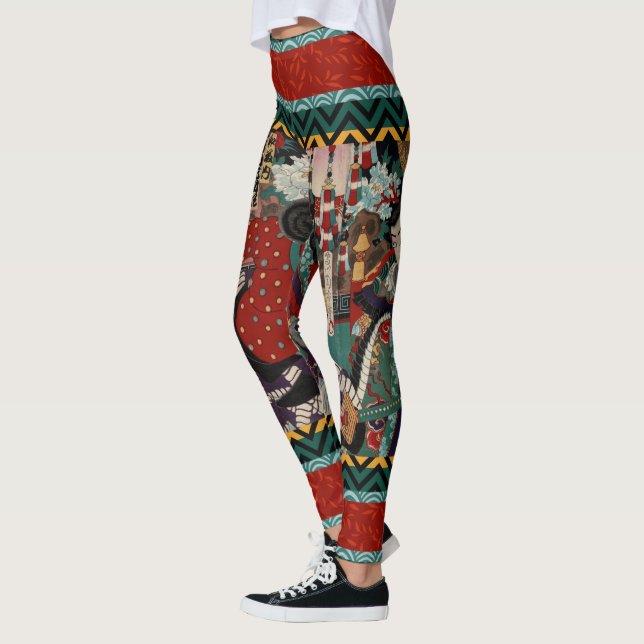 Legging Guerreiros Woodblock do samurai de Kabuki (Esquerda)