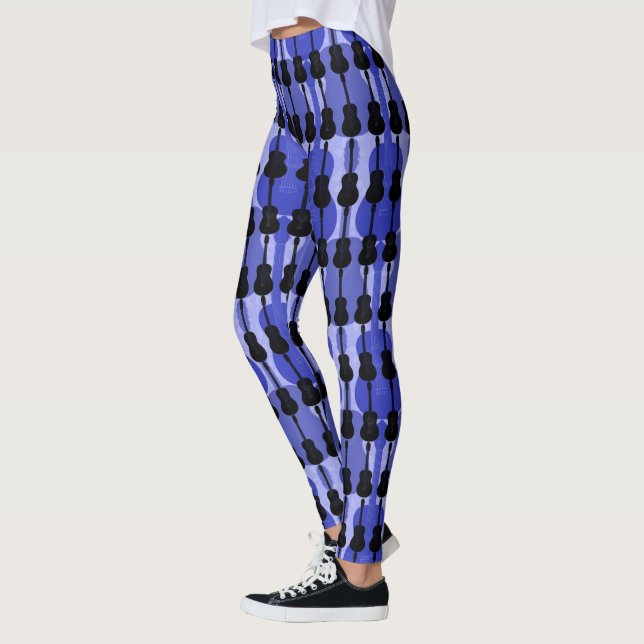 Legging Guitarra azul e preta (Esquerda)