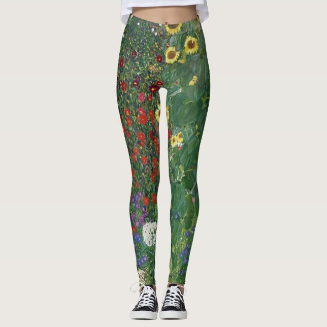 Legging Gustav Klimt - Jardim de Fazendas com Girassóis (Frente)