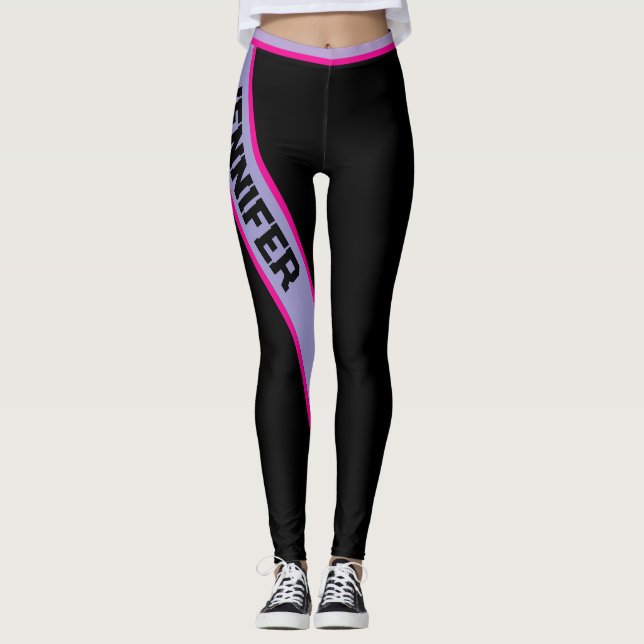 Legging Gym de exercício de Modelo rosa-rosa-preto (Frente)