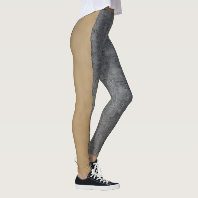 Legging gym moderno abstrato ocher cinzento do esporte da (Direita)