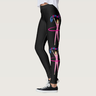 Legging Gymnastics Pink Hula Hoopy Seu nome personalizado
