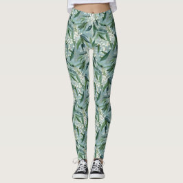 Legging Gypsophila & Eucalyptus Leaf All-Over Impressão