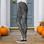 Legging Halloween Black and White Spider Web<br><div class="desc">Personalizar para alterar o preto para qualquer cor.</div>