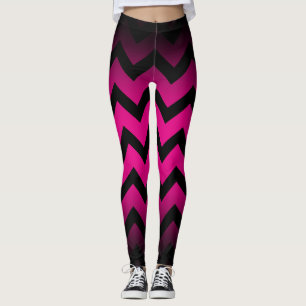 Legging Halloween Black chevron stripes ombre rosa quente