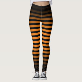 Legging Halloween Black orange vertical stripes ombre