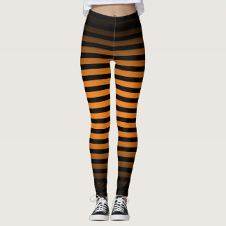 Legging Halloween Black orange vertical stripes ombre