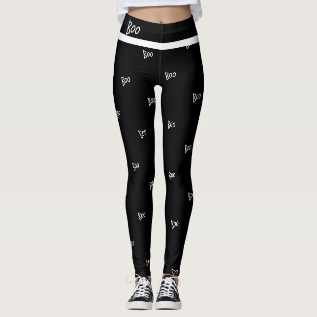 Legging Halloween boo black and white (Frente)