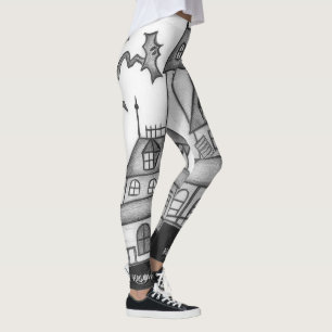 Legging Halloween, Casa Assombrada e Morcegos
