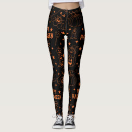 Legging Halloween Cute Kawaii Outline