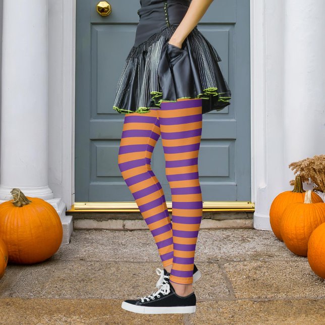 Legging Halloween de bruxa malvada e cruz laranja (Criador carregado)