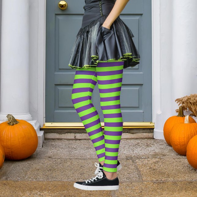 Legging Halloween de bruxa malvada e greve verde (Criador carregado)