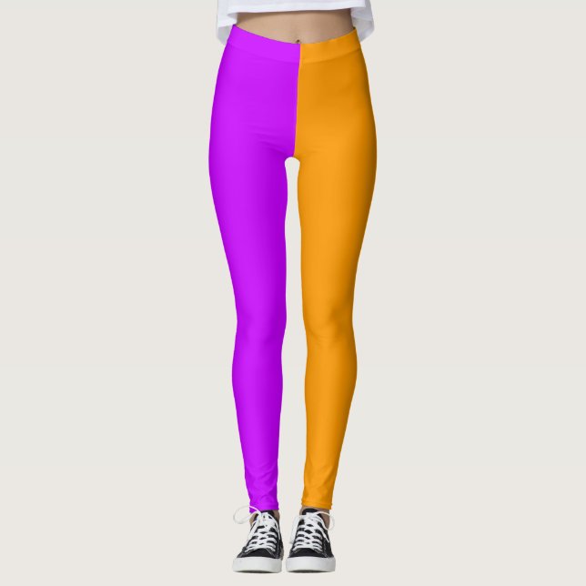 Legging Halloween de púrpura e laranja (Frente)