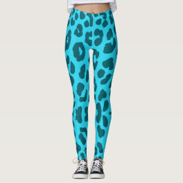 Legging Halloween Leopard Print Teal