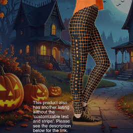 Legging Halloween - Preto com rede laranja OPÇÃO DE TEXTO
