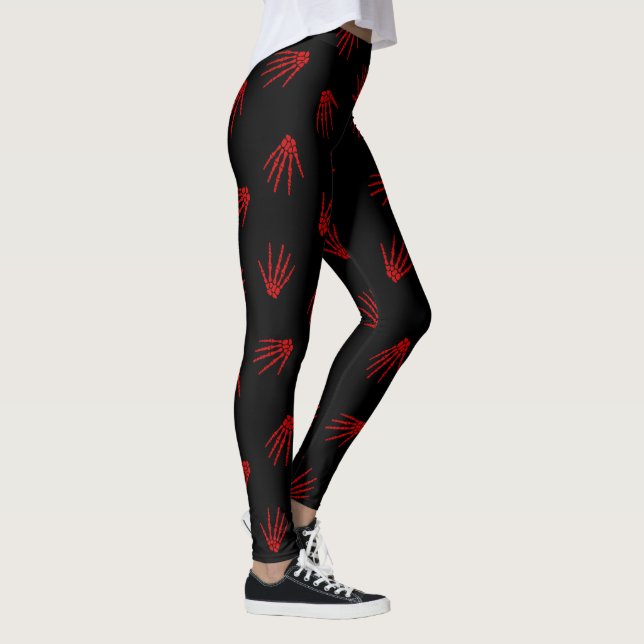 Legging Halloween Red Skeleton Popular Elegante (Direita)