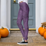 Legging Halloween Roxo e Aranha Negra<br><div class="desc">Personalizar para alterar o roxo para qualquer cor.</div>