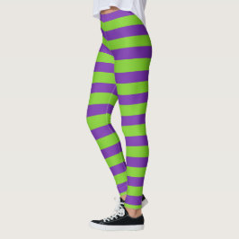 Legging Halloween Roxo e Bruxa Horizontal Verde