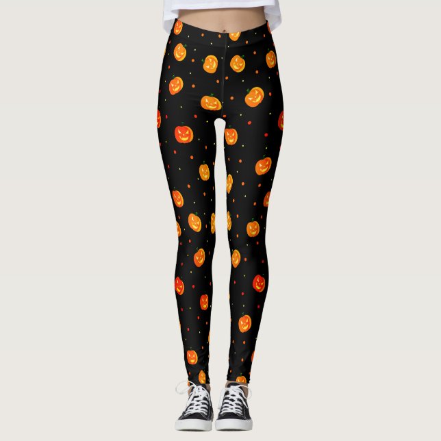Legging Halloween Scary Pumpkins Jack-o'-Lanterna (Frente)