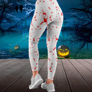 Legging Halloween Vermelho e Branco Splatter