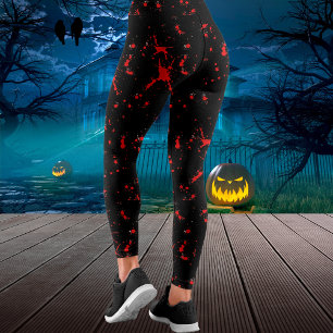 Legging Halloween Vermelho e Negro Splatter