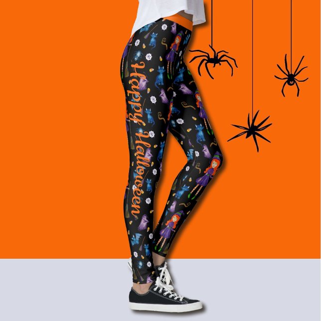 Legging Halloween Witch Bat Cat Fantasma Excelente Qualida (Criador carregado)