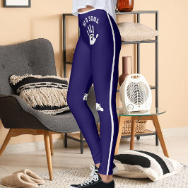 Legging Hand Cat Personalizado Pet Azul Escuro Listras Bra