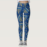 Legging Hanukkah Menorah Blue Star de David<br><div class="desc">Chanucá Menorah,  azul,  estrela de David,  judeu,  leggings de padrão.</div>