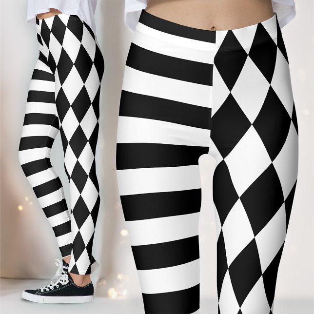 Legging Harlequin Negro e Branco Strike e Jester (Criador carregado)
