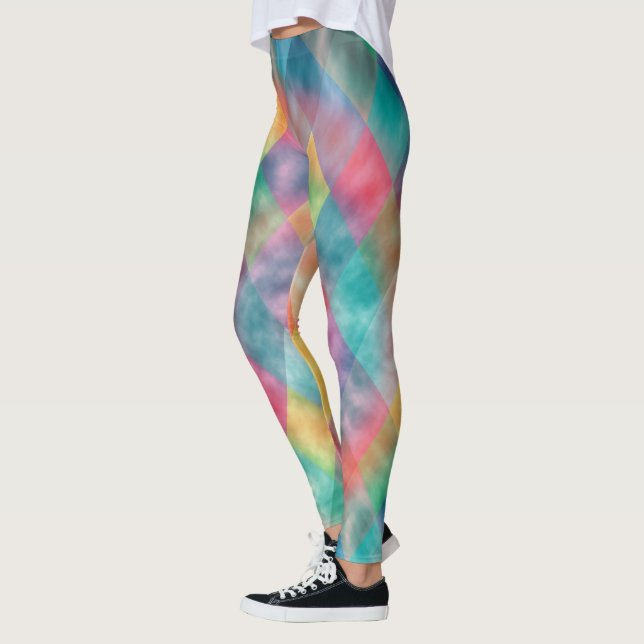 Legging Harlequin Pale Rainbow Nome do Monograma Verificad (Esquerda)