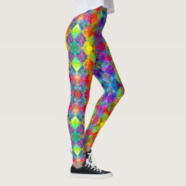 Legging [Harlequin Tie-Dye] Verificado Fractal De Diamante