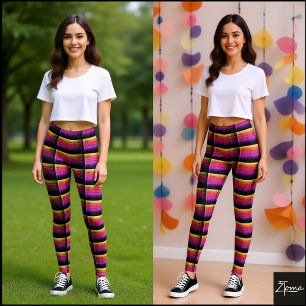 Legging harmonia de cores neste vibrante padrão quadrado