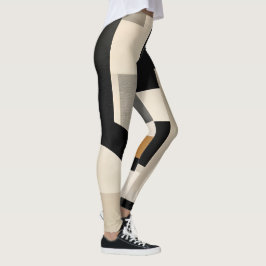 Legging Harmonia em Tons: Composição Abstrata em Preto e B