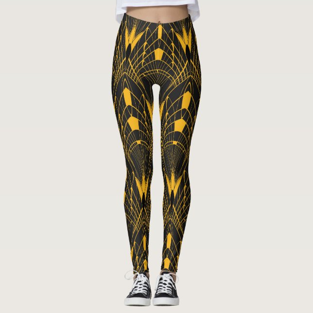 Legging Harmonia Geométrica: Design de Ornamento Digital (Frente)