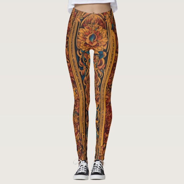 Legging Harmonia Geométrica Sagrada: Padrão Neosespiritual (Frente)