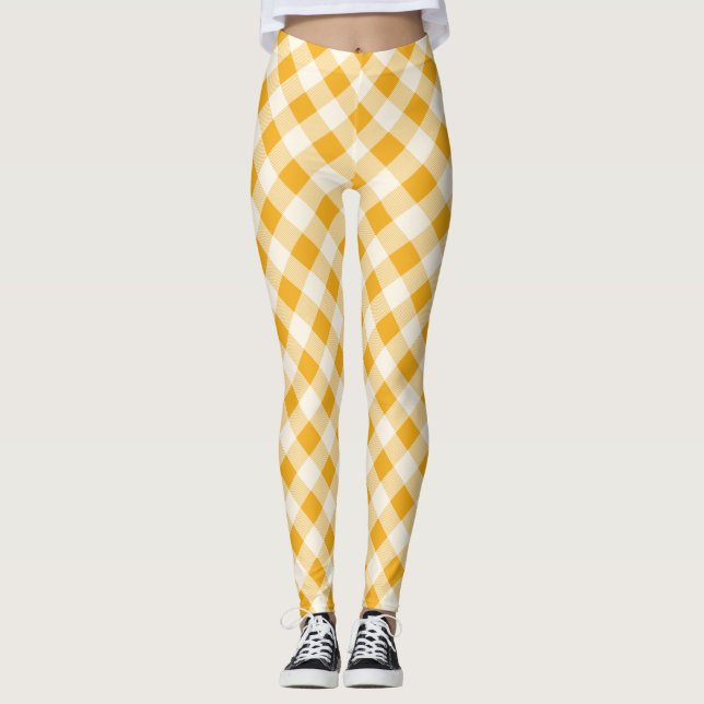 Legging Harvest Dourada Gingham (Frente)
