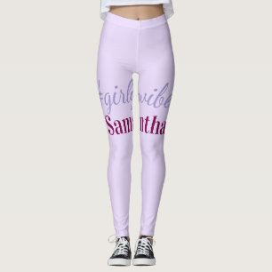 Legging hashtag Girlyvibes roxo claro rosa vibrações femin