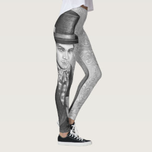 Legging Hatter louco por todo o lado em caneleiras Alice