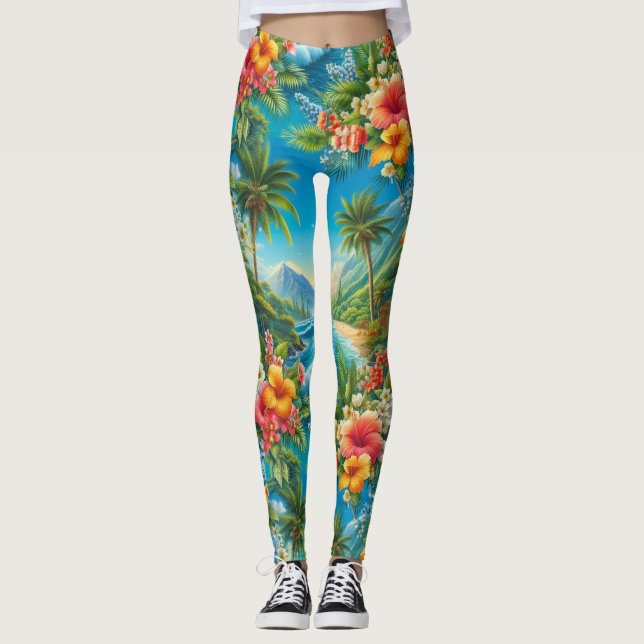 Legging Havaí tropical (Frente)