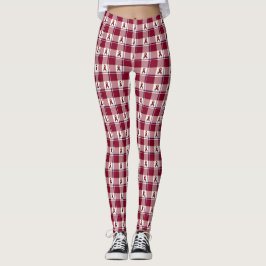 Legging Head and Neck Cancer Awareness Plaid Burgundy