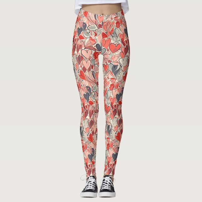 Legging Heart Pattern - Cute and Lovely Valentine's Day (Frente)