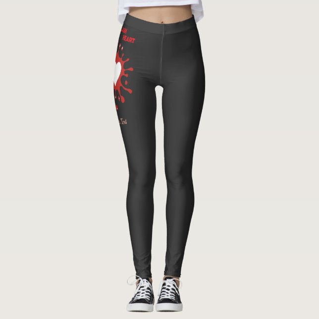 Legging Heart Splash Art – Creative Love Expression Design (Frente)