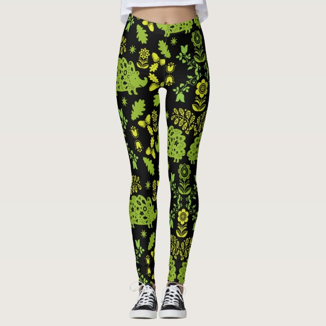 Legging Hedgehog Folk Art (Frente)