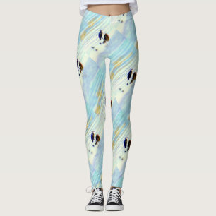 Legging herões azuis ondulados