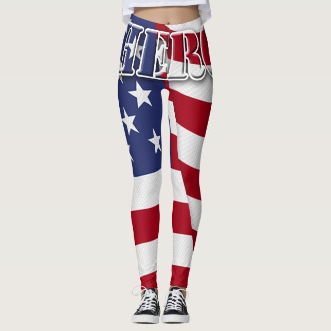 Legging Herói com Bandeira da América (Frente)