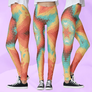 Legging Hex Mandala Orange Blue e Amarelo